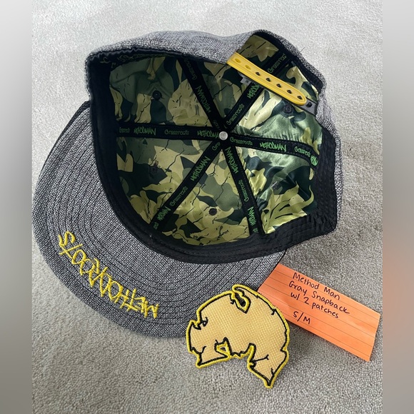 Grassroots X Method Man Methodroots S/M SnapBack Hat w/ patches - Picture 3 of 3